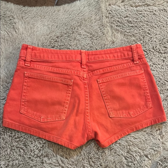 American Apparel Red Jean Shorts button zip closure daisy dukes short denim 26 - Picture 4 of 5
